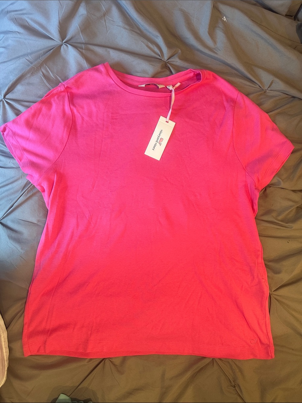 Vineyard Vines Short Sleeve Crewneck Tee in Hot Pink